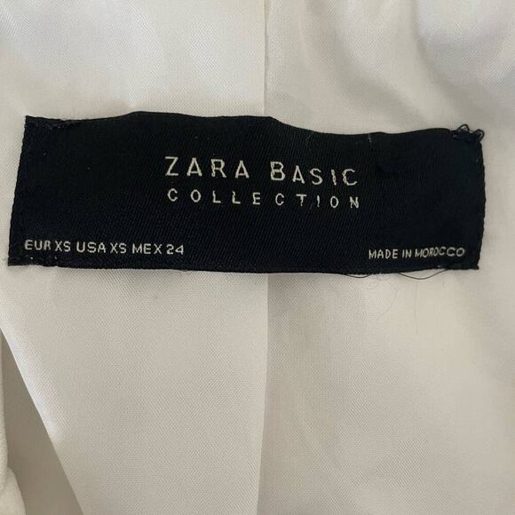 Y2K Zara Women Bomber Jacket XS White Retro Streetwear Satiny Fairycore Academia - Picture 2 of 13